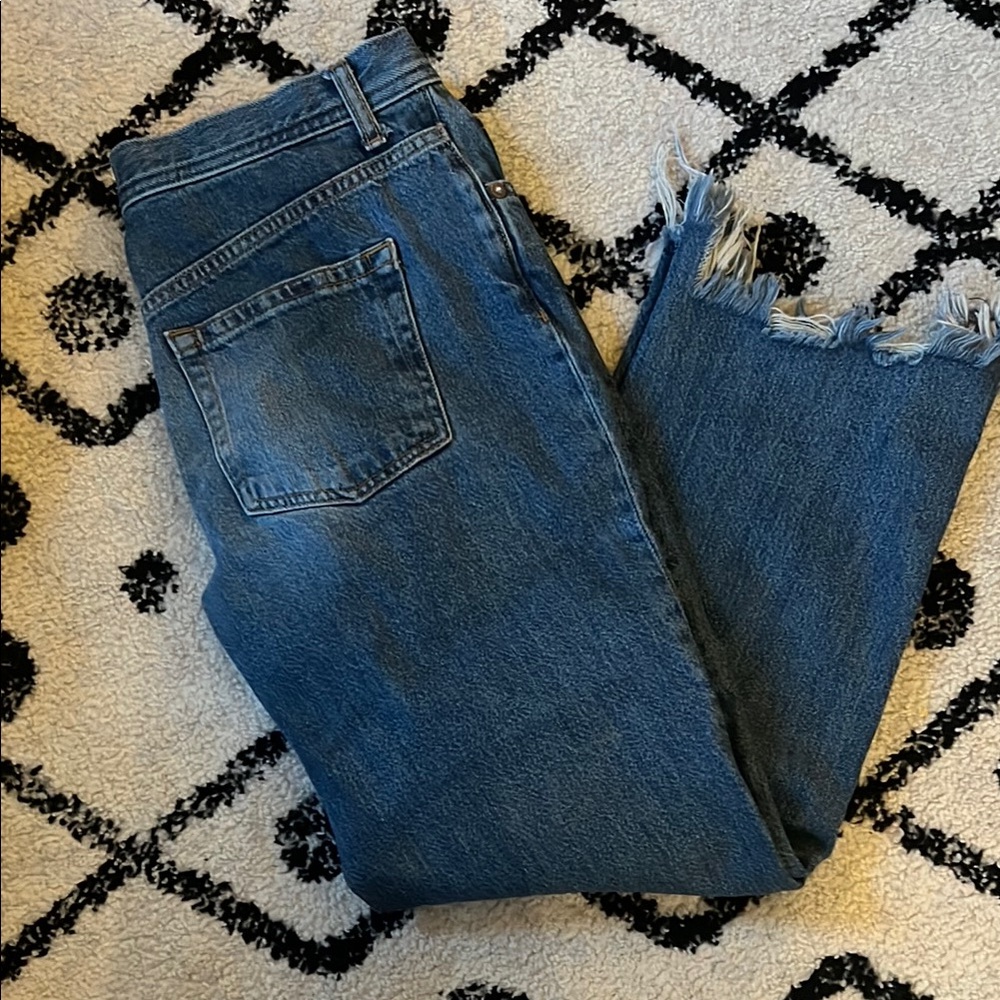 We The Free/Free People cropped boyfriend jeans.